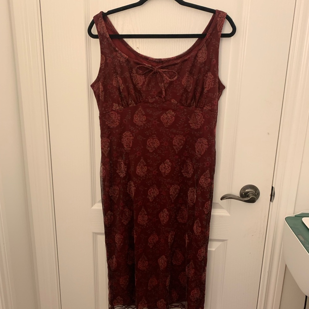 90s Midi Dress with Adjustable Front Tie